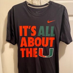 Nike University Of Miami Short Sleeve Black T-shirt
